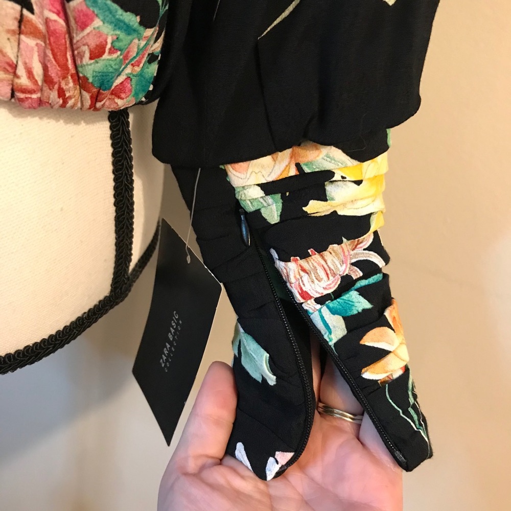 Zara Basic Floral Cropped Bomber Jacket - image 7